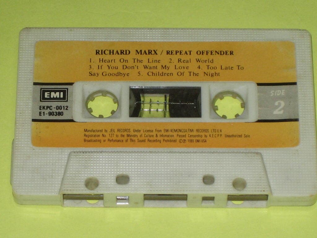 리차드 막스 Richard Marx Rush Street - Repeat Offender 카세트테이프 / EMI USA