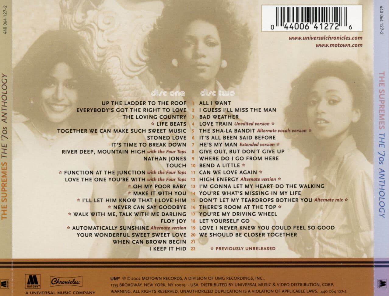 슈프림스 - The Supremes - The '70s Anthology 2Cds [U.S발매]