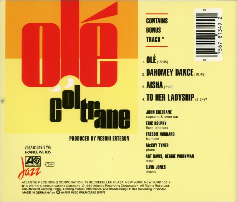 존 콜트레인 (John Coltrane) - Ole Coltrane(독일발매)