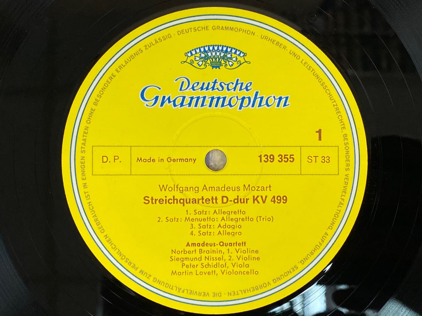 [LP] 아마데우스 콰르텟 - Amadeus Quartet - Mozart Streichquartett D-Dur KV.499 und B-Dur KV.589 LP [독일반]
