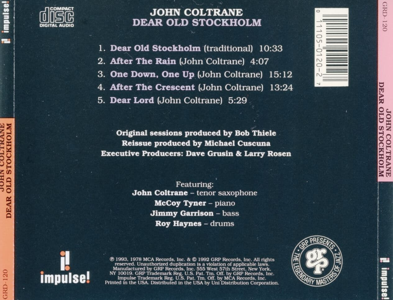 존 콜트레인 - John Coltrane - Dear Old Stockholm [U.S발매]