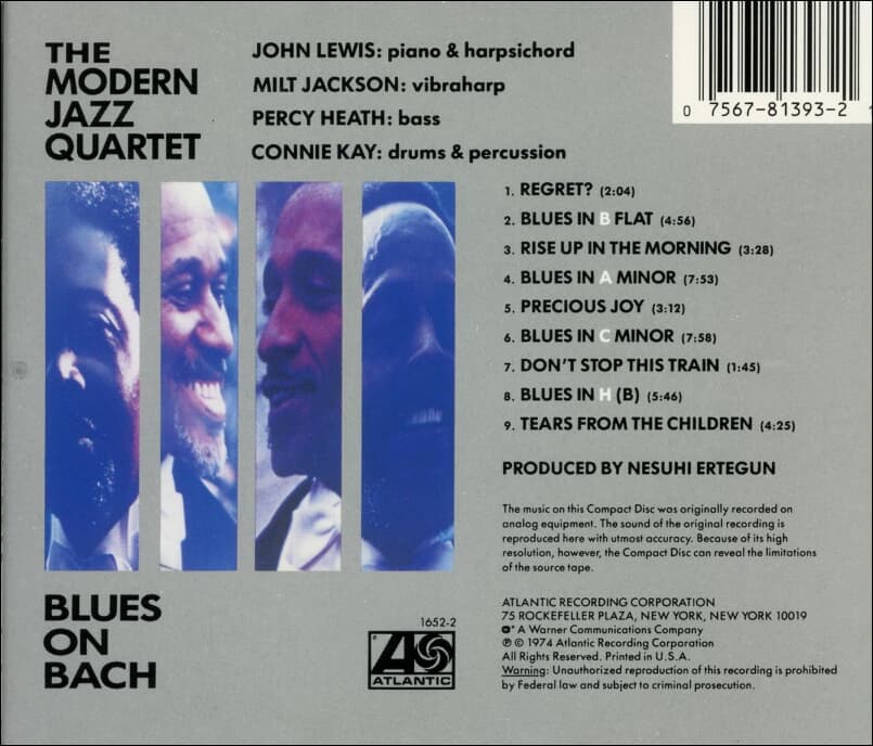 모던 재즈 쿼텟 (The Modern Jazz Quartet) - Blues On Bach (US발매)