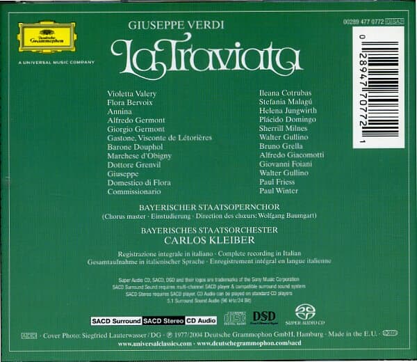 [수입] La Traviata / Verdi / Carlos Kleiber / Domingo (2 SACD)