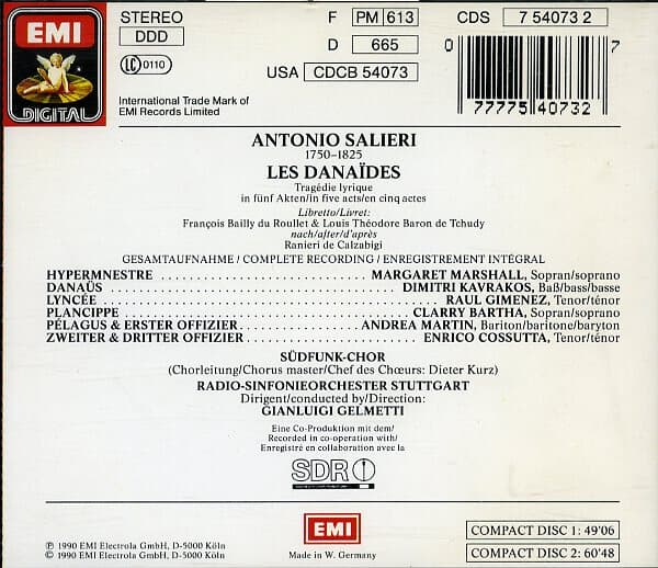 [수입] Les Danaides (레 다나이드) / Salieri / Gelmetti (2CD)