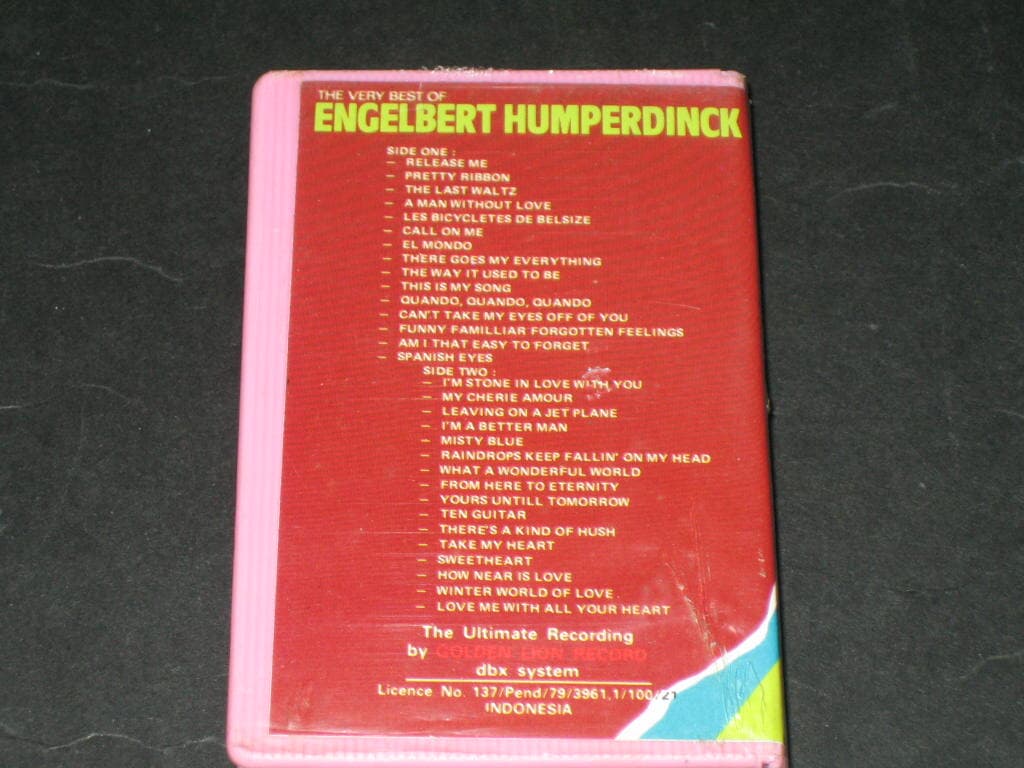 The Very Best Of Engelbert Humperdinck Indonesia 카세트테이프