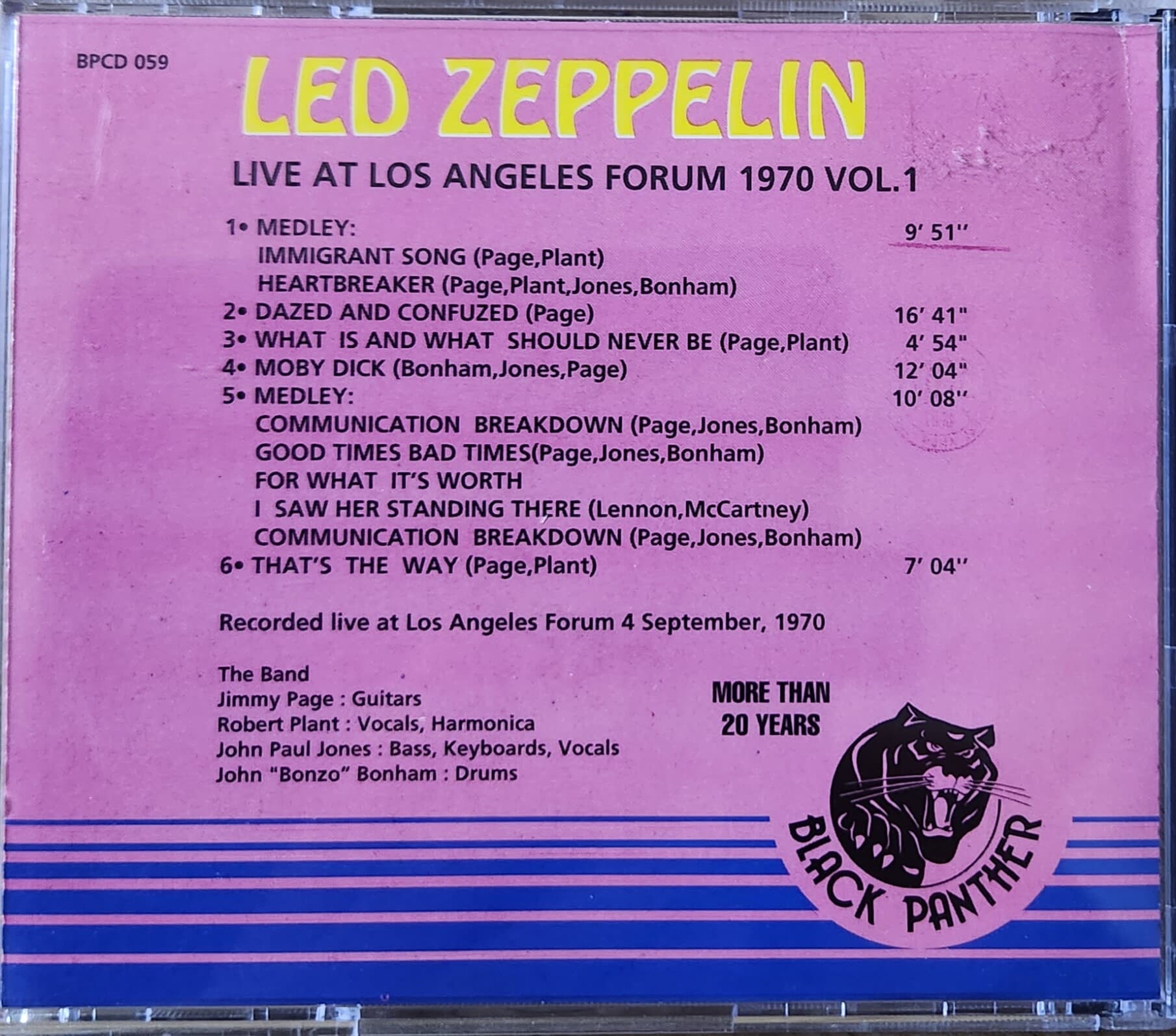 led zeppelin /live at los angeles forum 1970 vol.1