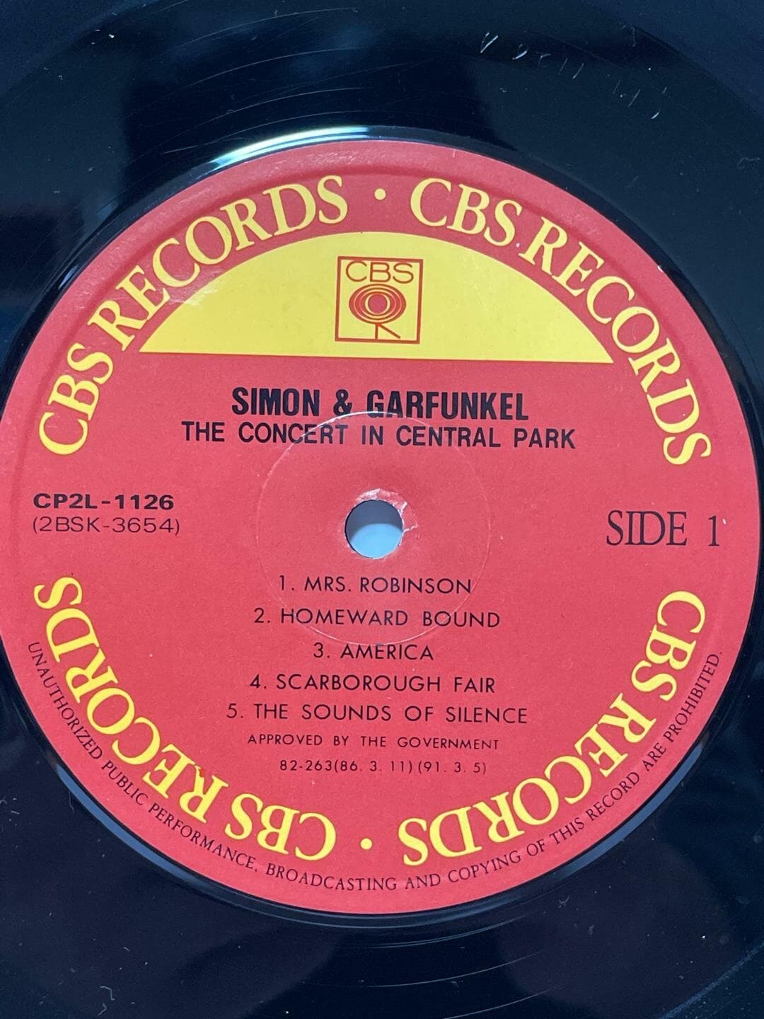 (2LP)Simon & Garfunkel - The Concert In Central Park / CBS records / 상태 : 최상