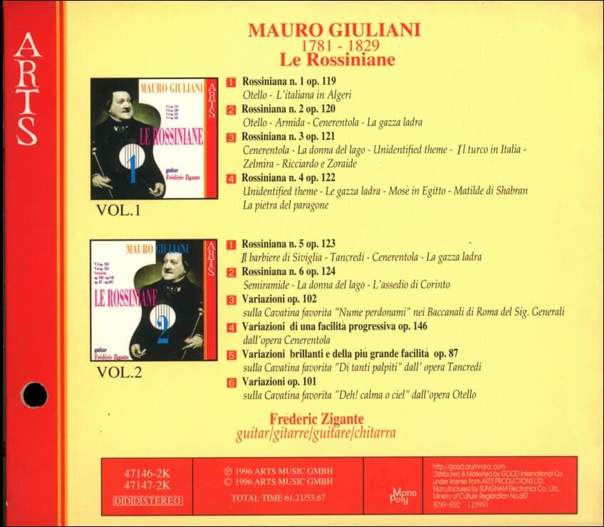 줄리아니 (Mauro Giuliani)  - Le Rossiniane : 지간테 (Frederic Zigante)(2cd)