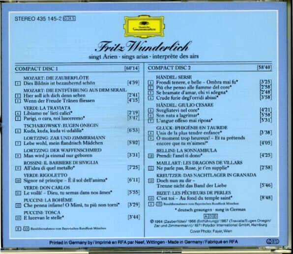 [수입] Fritz Wunderlich 아리아 모음집 (5CD)