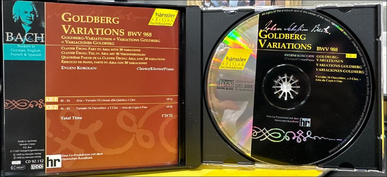 Bach : Goldberg Variations BWV 988 (골드베르크 변주곡) - 코롤리오프 (Evgeni Koroliov)  (2cd)(독일발매)