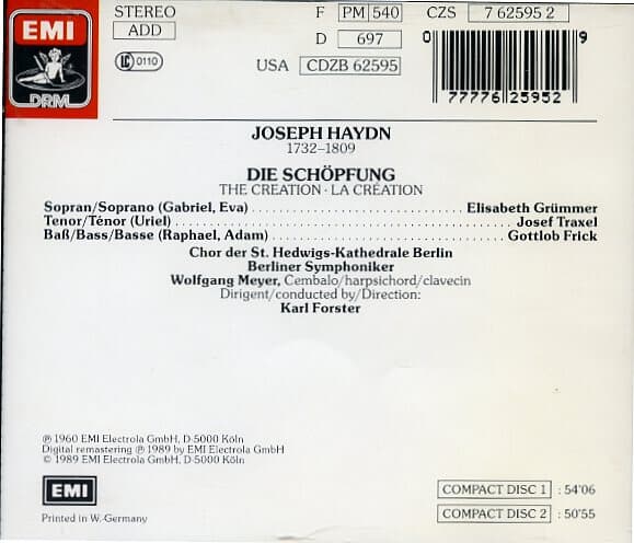 [수입] Haydn - Die Schopfung (천지창조) / Forster (2CD)