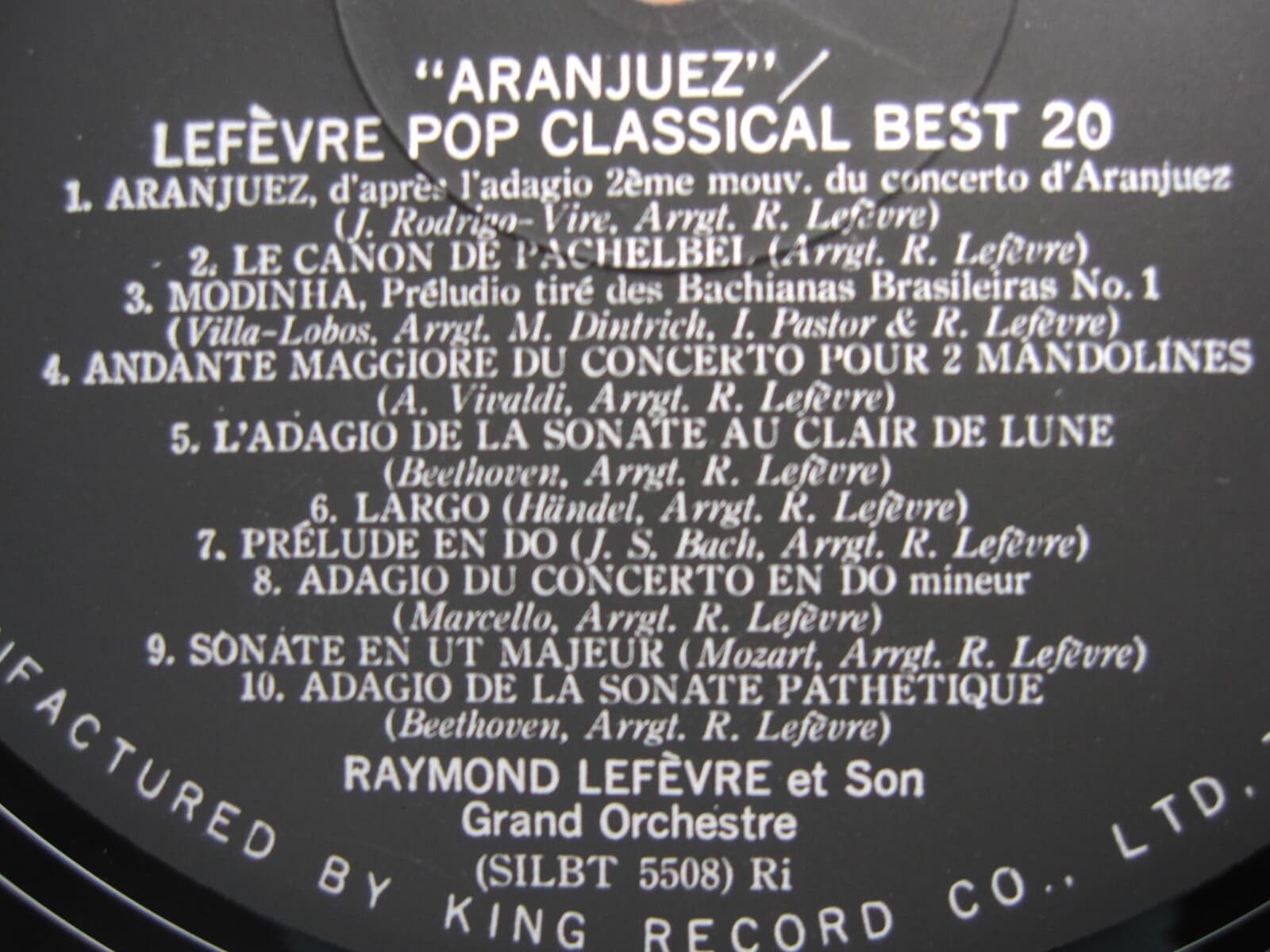 LP(수입) 레이몽 르페브르 Raymond Lefevre: Lefevre Pop Classical Best 20