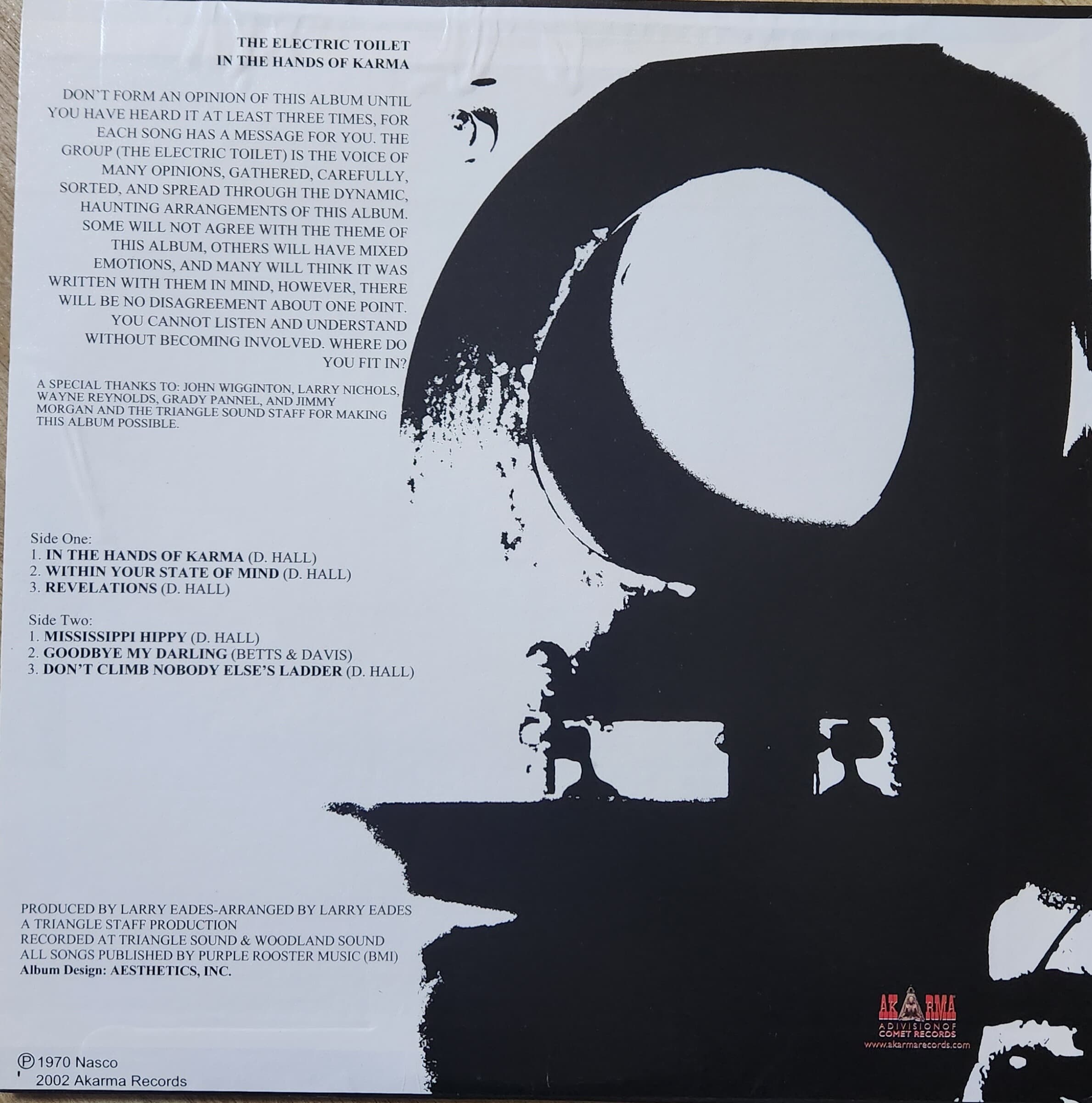 Electric Toilet /In the Hands of Karma [Virgin Vinyl Pressing (180 gm)