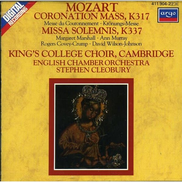 [수입] Mozart - Coronation Mass K317 / Missa Solemnis K337 - English Chamber Orchestra / Cleobury