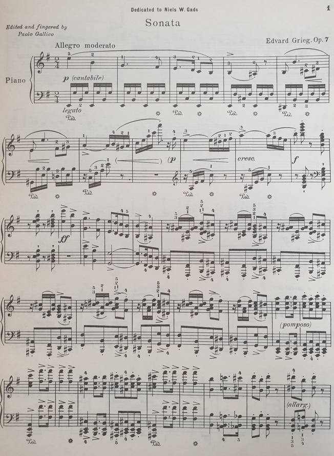 그리그 피아노 소나타 Op.7 E단조