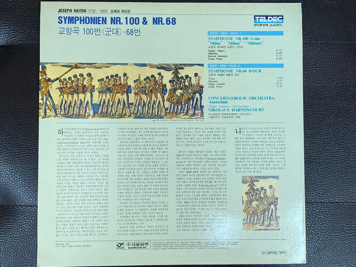 [LP] 니콜라우스 아르농쿠르 - Nikolaus Harnoncourt - Haydn Symphonien Nr.100 G-Dur military LP [서울-라이센스반]