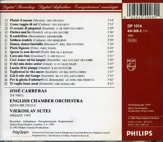 Jose Carreras - The Pleasure of Love / English Chamber Orchestra - Sutej