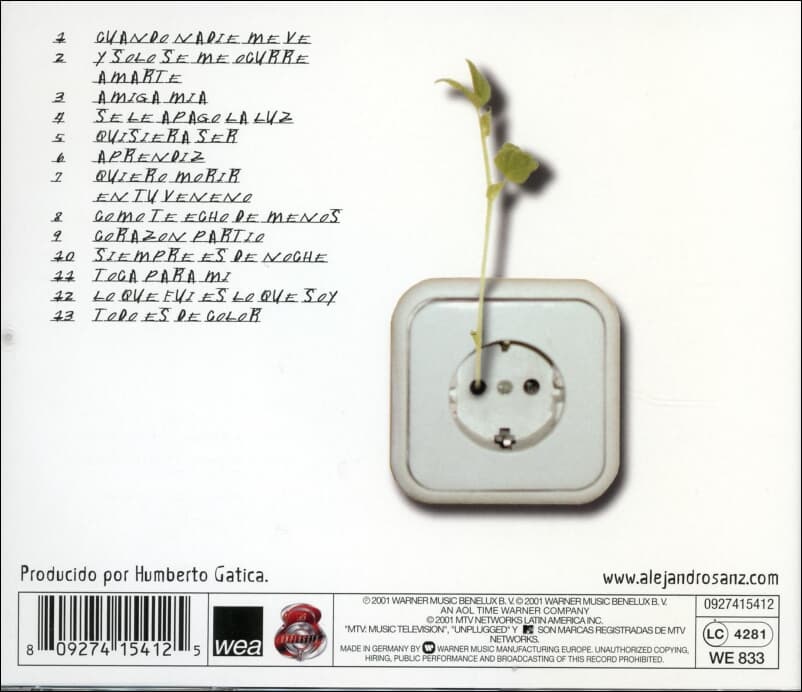 알레한드로 산스 (Alejandro Sanz) - MTV Unplugged (독일발매)