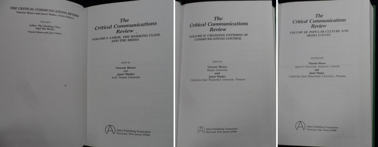 The Critical Communications Review: Volume 1~3 [전3권] 