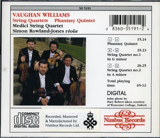 [수입] Vaughan Williams - The String Quartets / Phantasy Quintet