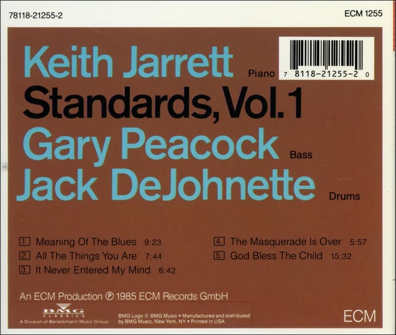 키스 자렛 (Keith Jarrett),잭 디조넷 (Jack DeJohnette),게리 피콕 (Gary Peacock) - Standards, Vol. 1 (US발매)