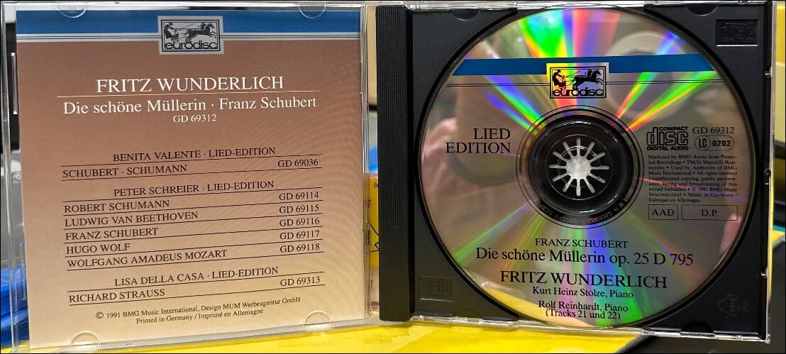 Die schone Mullerin (아름다운 물방앗간 아가씨) -  분덜리히 (Fritz Wunderlich)(독일발매)