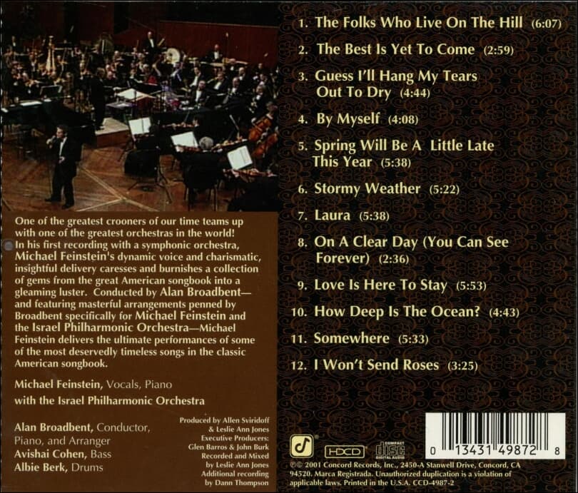 마이클 파인스타인 (Michael Feinstein) - Michael Feinstein With The Israel Philharmonic Orchestra(US발매)(HDCD)