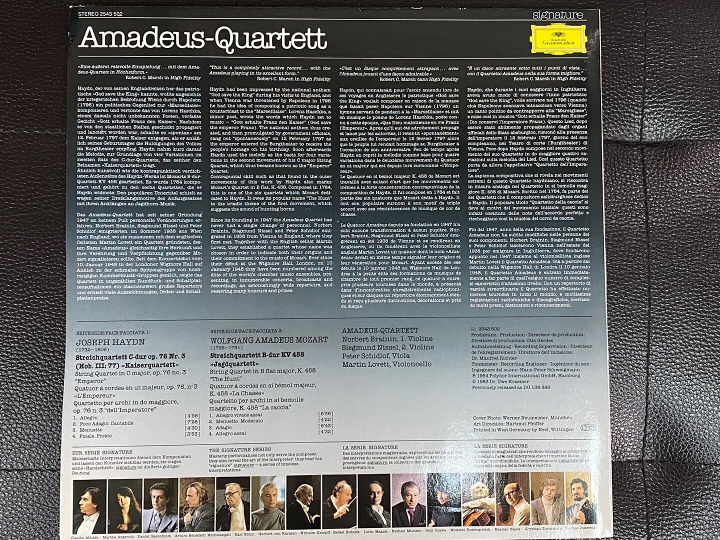 [LP] 아마데우스 콰르텟 - Amadeus Quartet - Haydn Kaiserquartett,Mozart Jagdquartett LP [독일반]