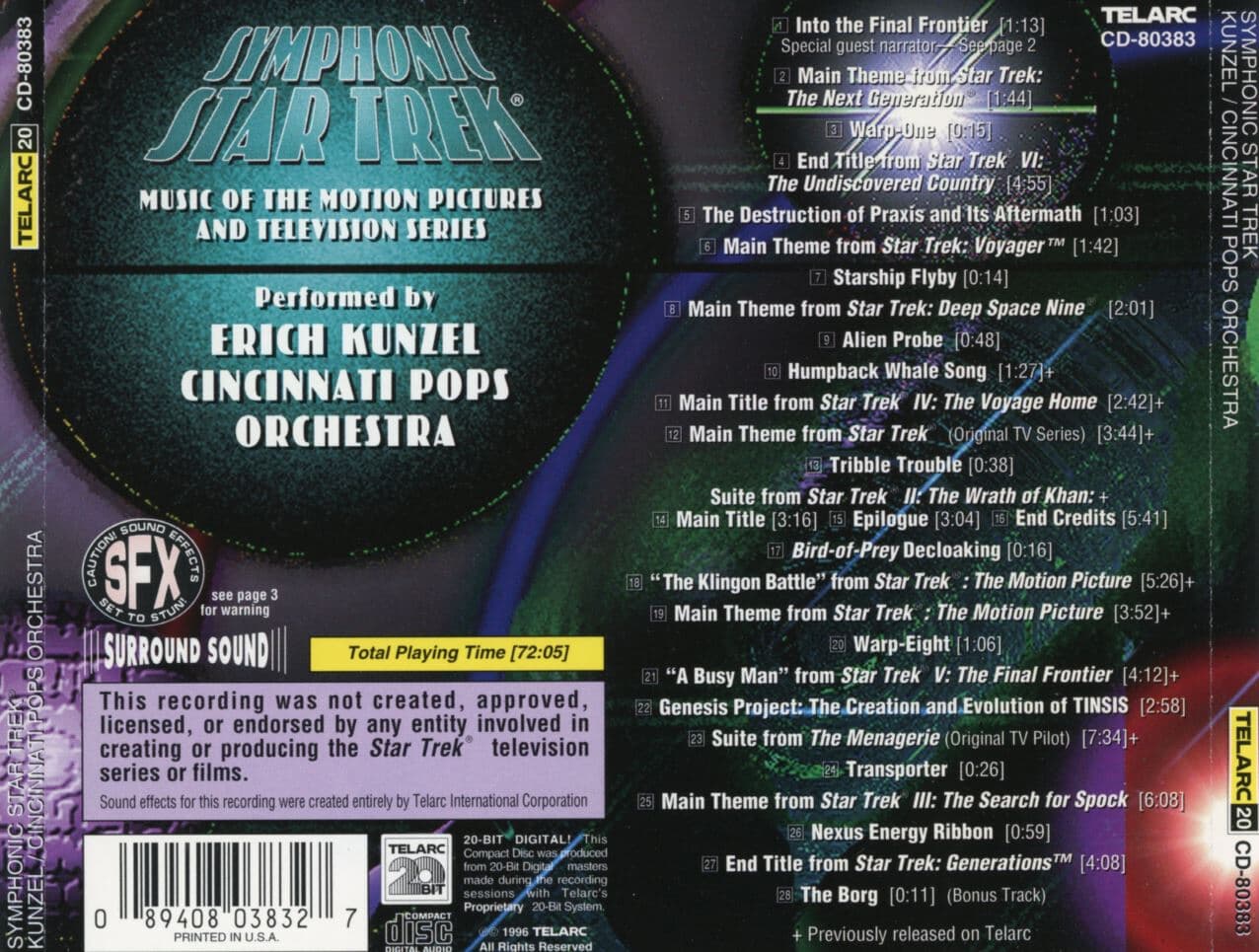 에릭 쿤젤 - Erich Kunzel - Symphonic Star Trek (심포닉 스타 트랙) [1CD 임 보너스 게임 데모 없음] [U.S발매]