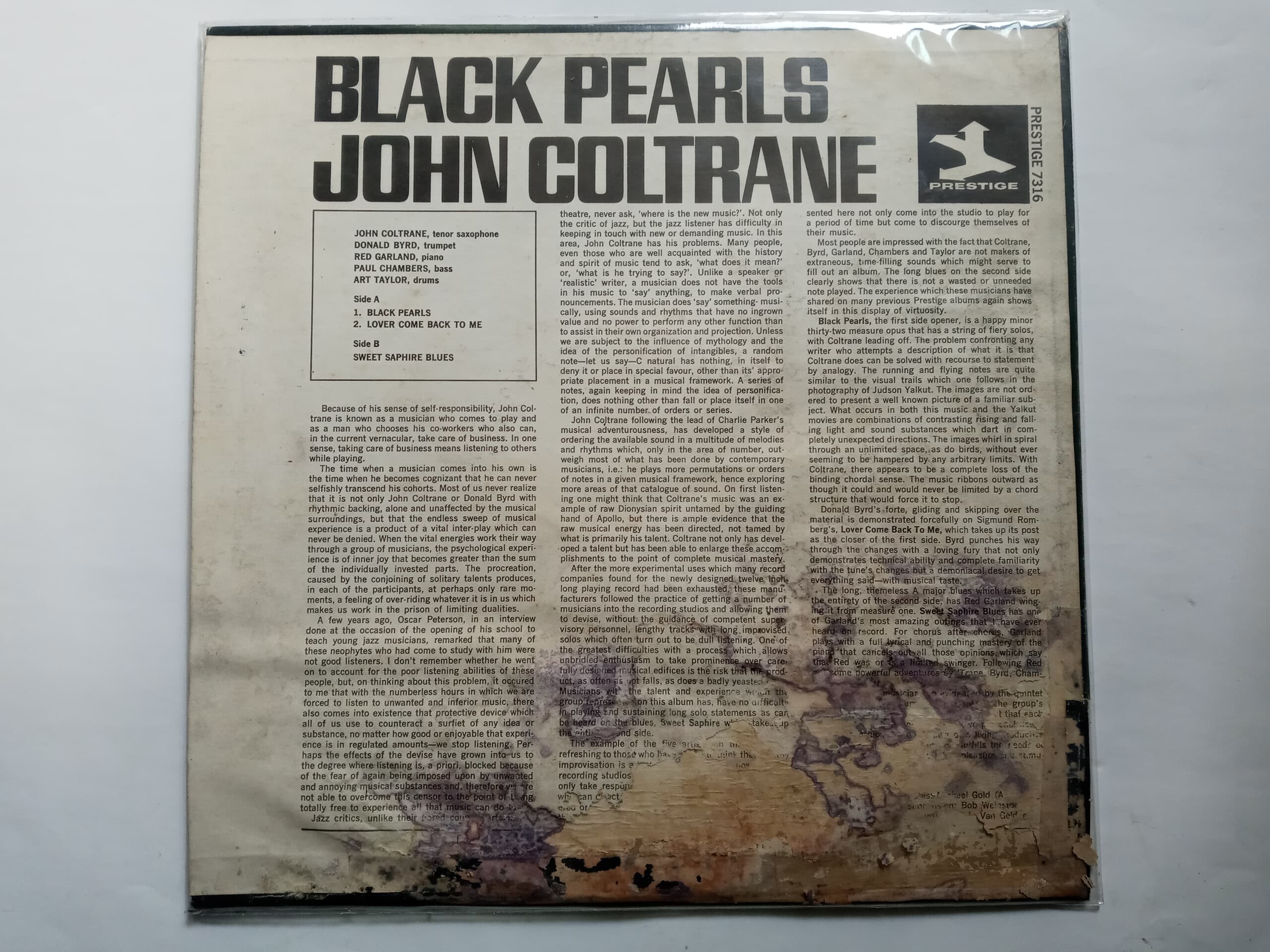 LP(수입) 존 콜트레인 John Coltrane: Black Pearls 