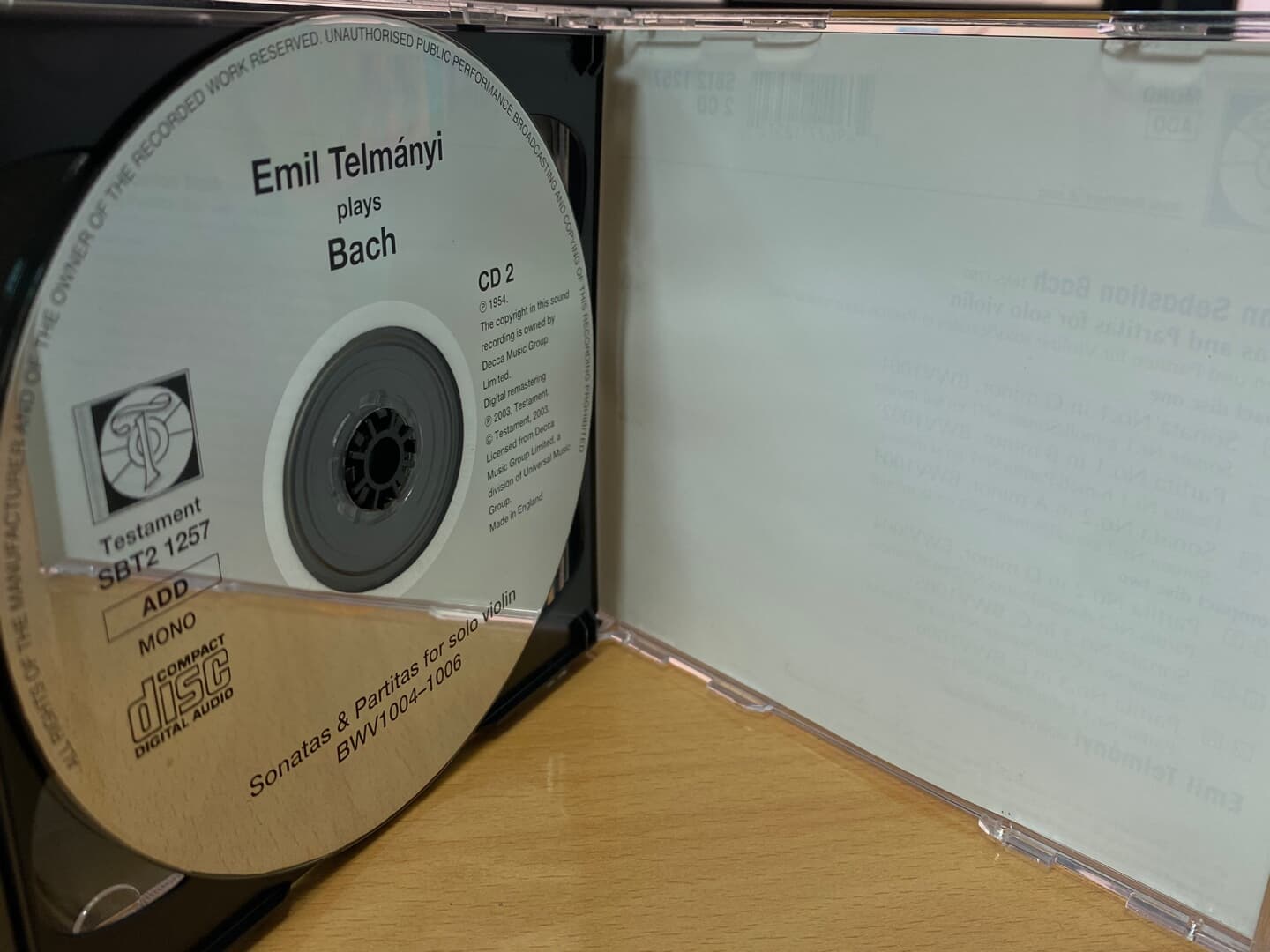에밀 텔마니 - Emil Telmanyi - Bach Six Solo Sonatas & Partitas Played With The Vega 2Cds [U.K발매]