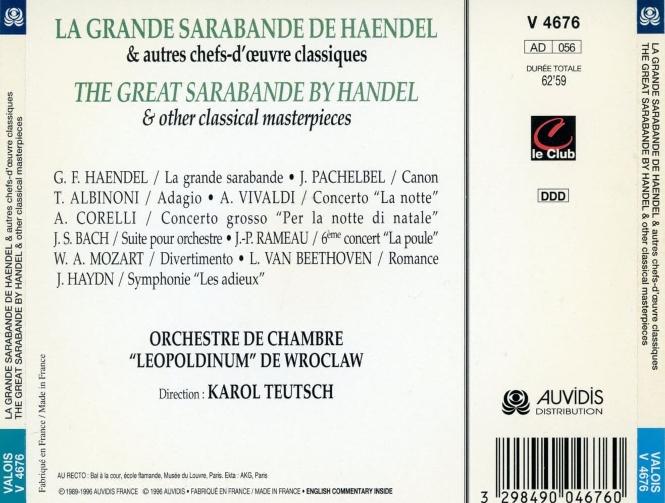 카를 토이추 - Karol Teutsch - The Great Sarabande By Handel (헨델 사랑방드) [프랑스발매]