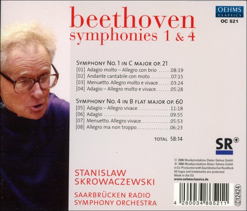 Beethoven :  Symphonies 1 & 4 - 스크로바체프스키 (Stanislaw Skrowaczewski)(EU발매)