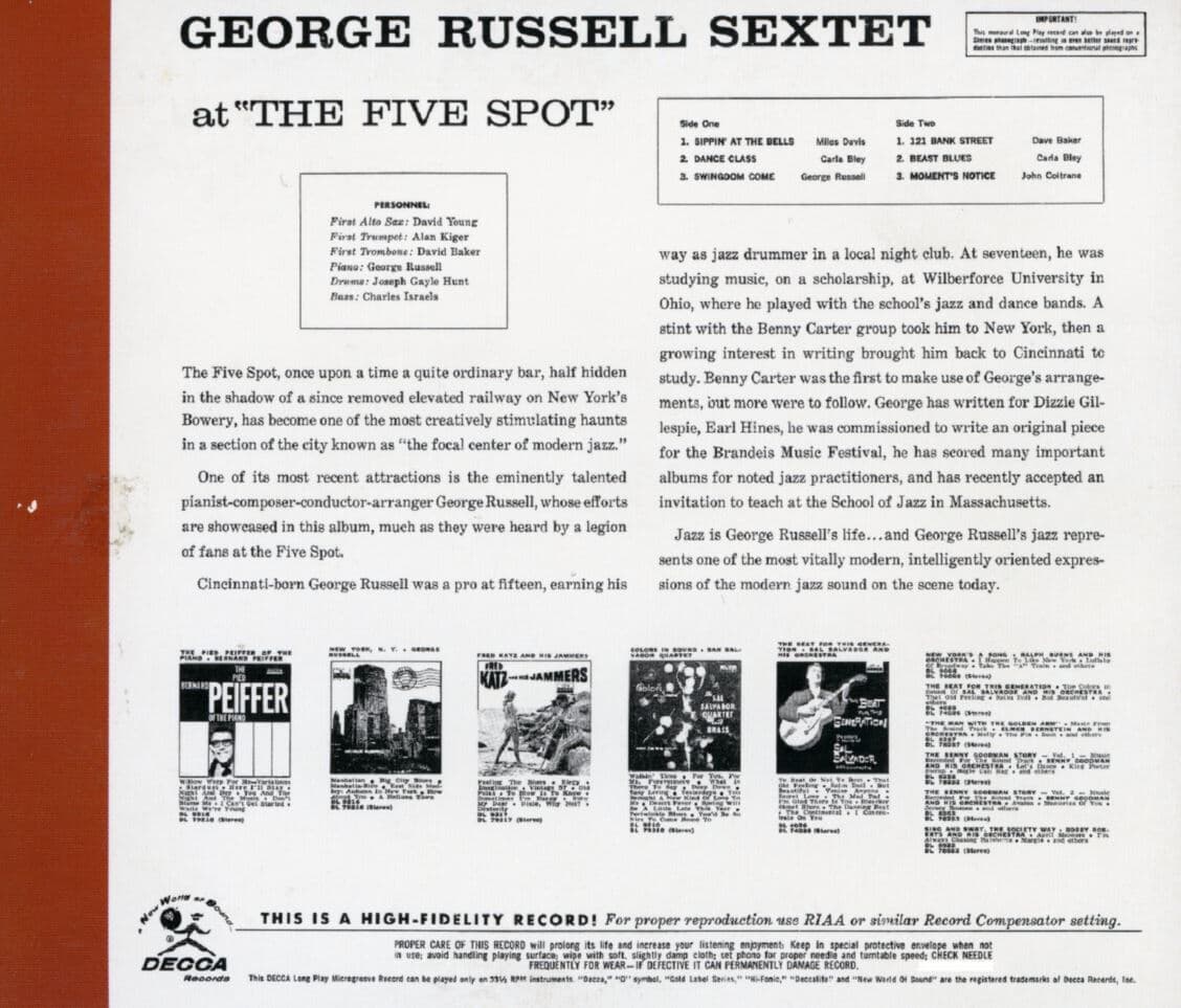 조지 러셀 섹스텟 - George Russell Sextet - George Russell Sextet At The Five Spot [디지팩] [U.S발매]