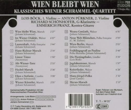 Klassisches Wiener Schrammel-Quartett / Wien bleibt Wien (수입/TUDOR722)