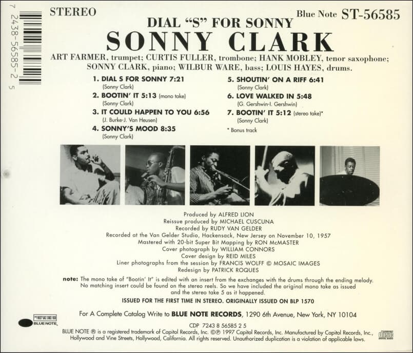 소니 클라크 (Sonny Clark) - Dial "S" For Sonny(US발매)