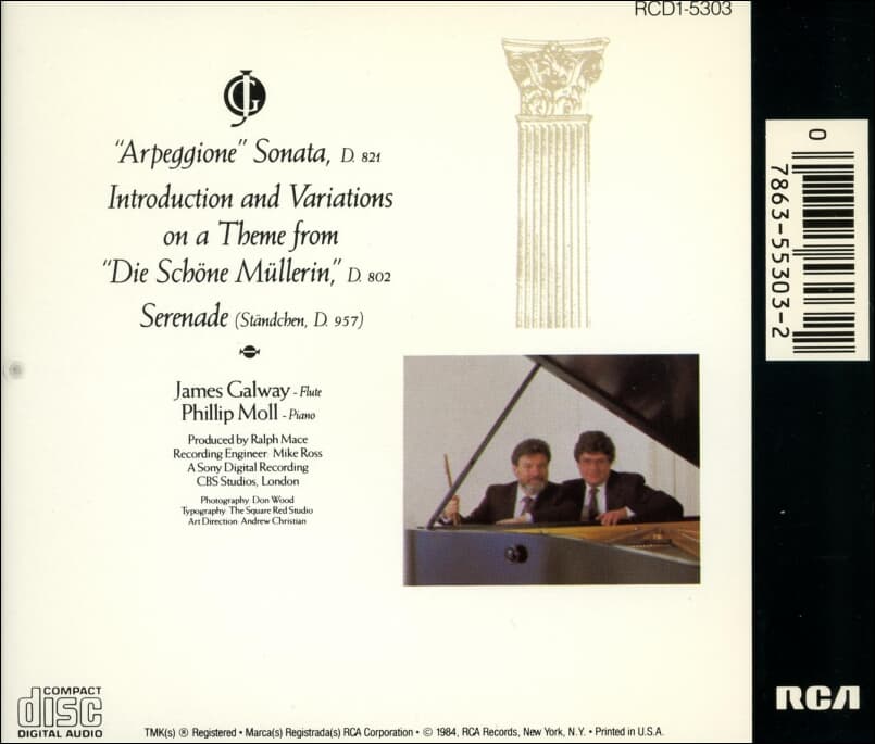 골웨이 (James Galway) , Phillip Moll(필립 몰) - James Galway Plays Schubert (US발매)