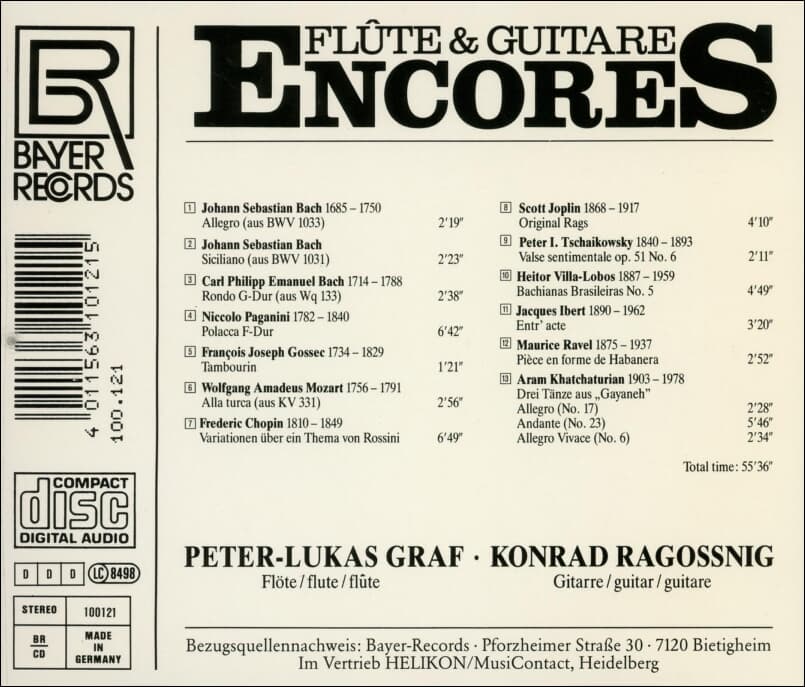 Flote & Gitarre & Encores - 라고스니히 (Konrad Ragossnig)(독일발매)