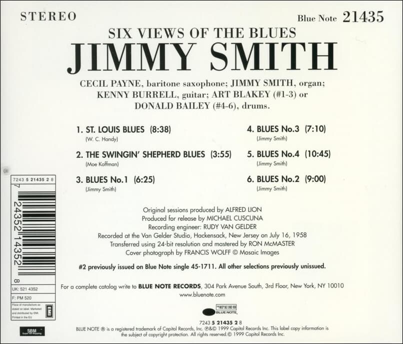 지미 스미스 (Jimmy Smith) - Six Views Of The Blues(EU발매)