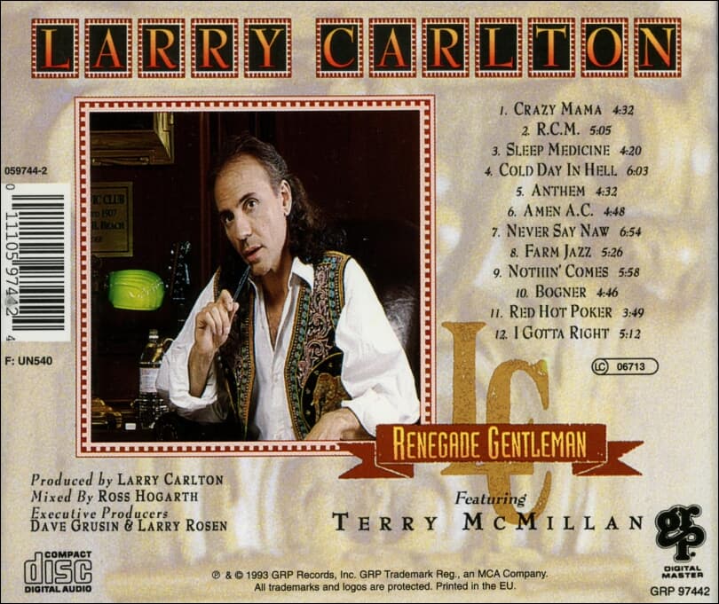 래리 칼튼 (Larry Carlton) , Terry McMillan - Renegade Gentleman (EU발매)