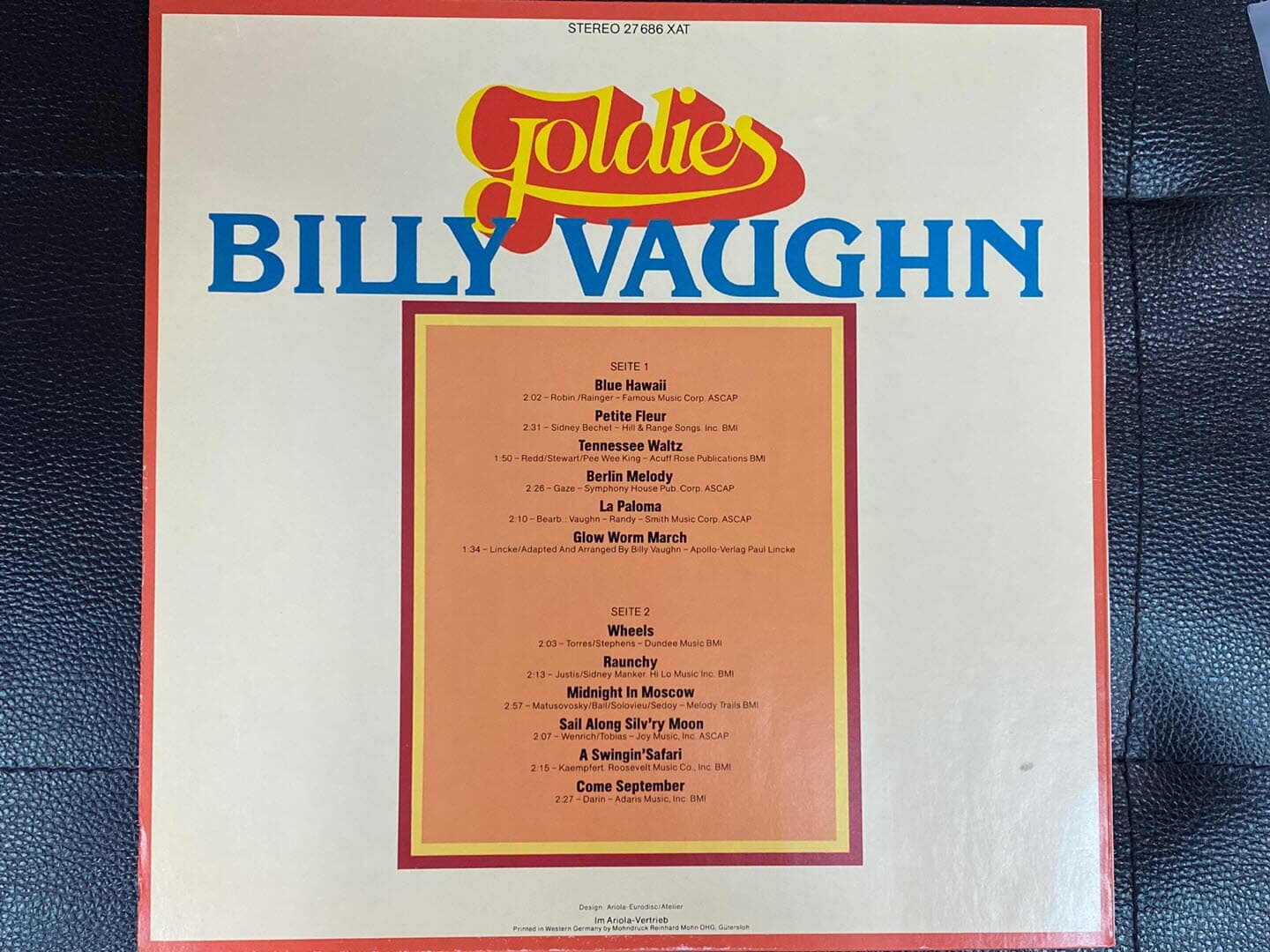 [LP] 빌리 본 - Billy Vaughn - Goldies LP [독일반]