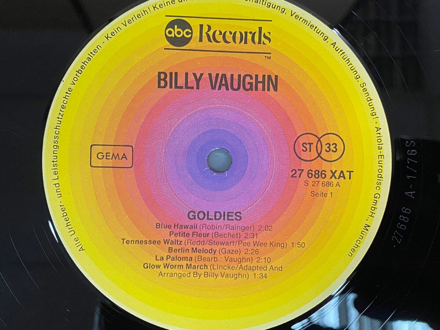 [LP] 빌리 본 - Billy Vaughn - Goldies LP [독일반]