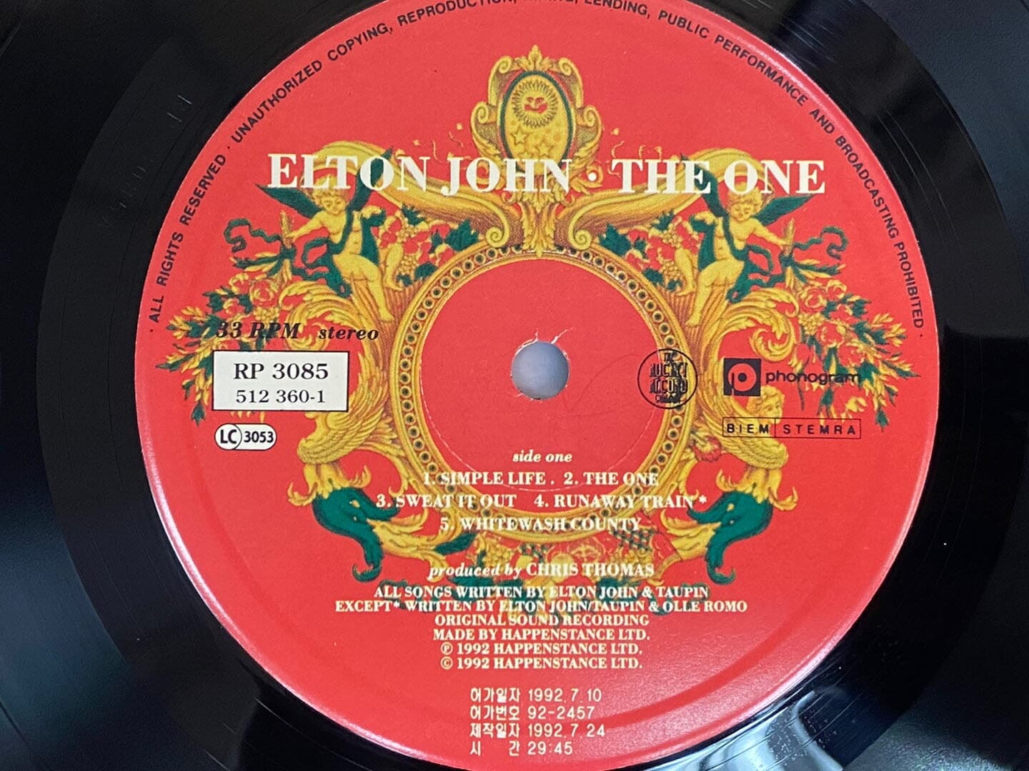 [LP] 엘튼 존 - Elton John - The One LP [PolyGram-라이센스반]