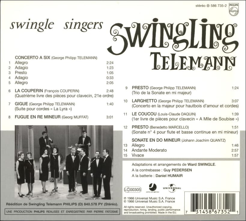 스윙글 싱어즈 (Swingle Singers) - Swingling Telemann  (2CD)(EU발매)