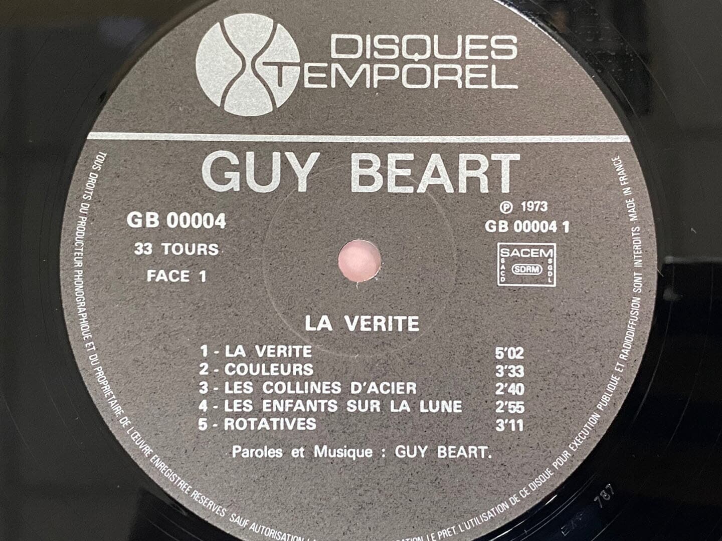 [LP] 기 베아르 - Guy Beart - La Verite LP [프랑스반]