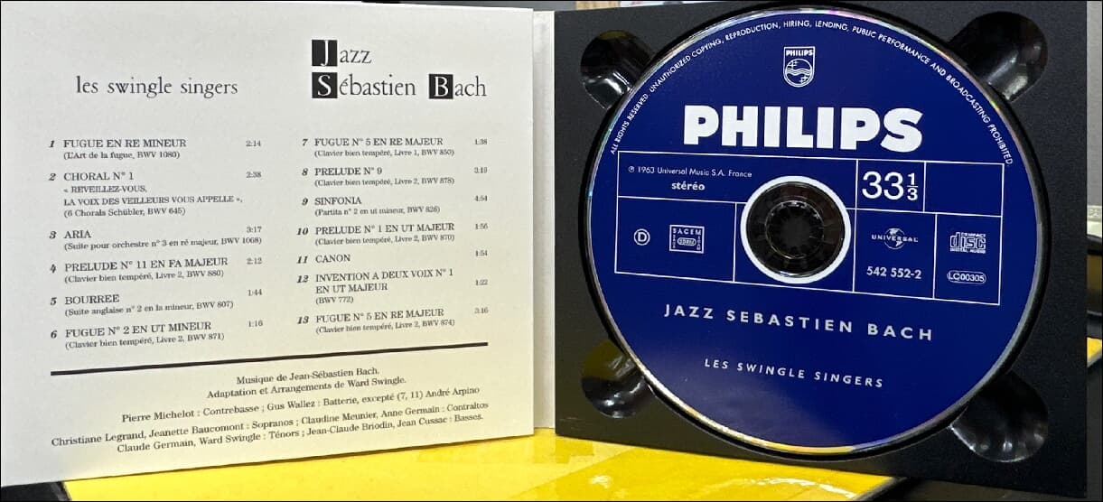 스윙글 싱어즈 (Swingle Singers) - Jazz Sebastian Bach (EU발매)
