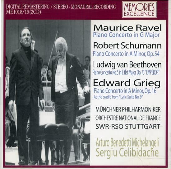라벨 / 슈만 / 베토벤 / 그레그 : 피아노 협주곡 - 미켈란젤리, 첼리비다케 (2CD)
