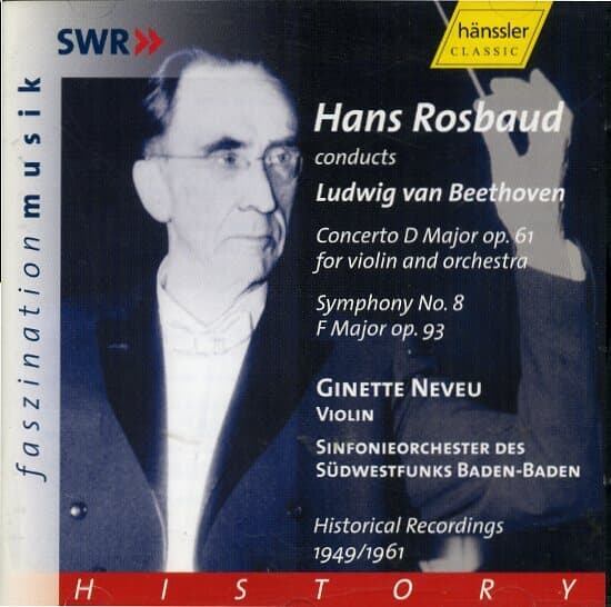 [수입] Beethoven - Violin Concerto / Symphony No.8 : Neveu / Rosbaud