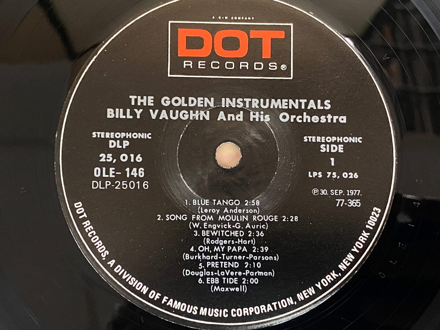 [LP] 빌리 본 - Billy Vaughn & His Orchestra - Golden Instrumentals LP [오아시스-라이센스반]