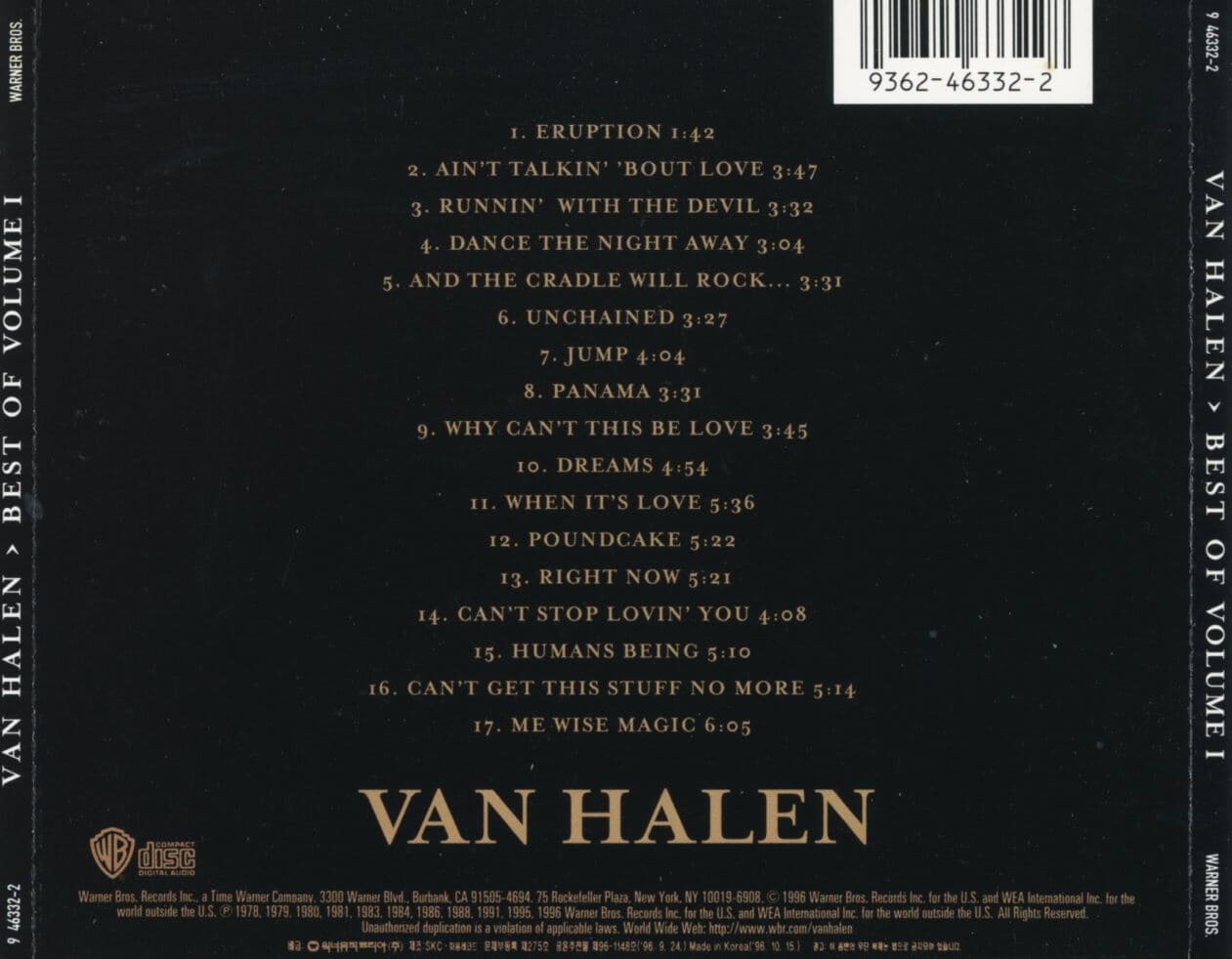반 헤일런 - Van Halen Best Of Volume 1